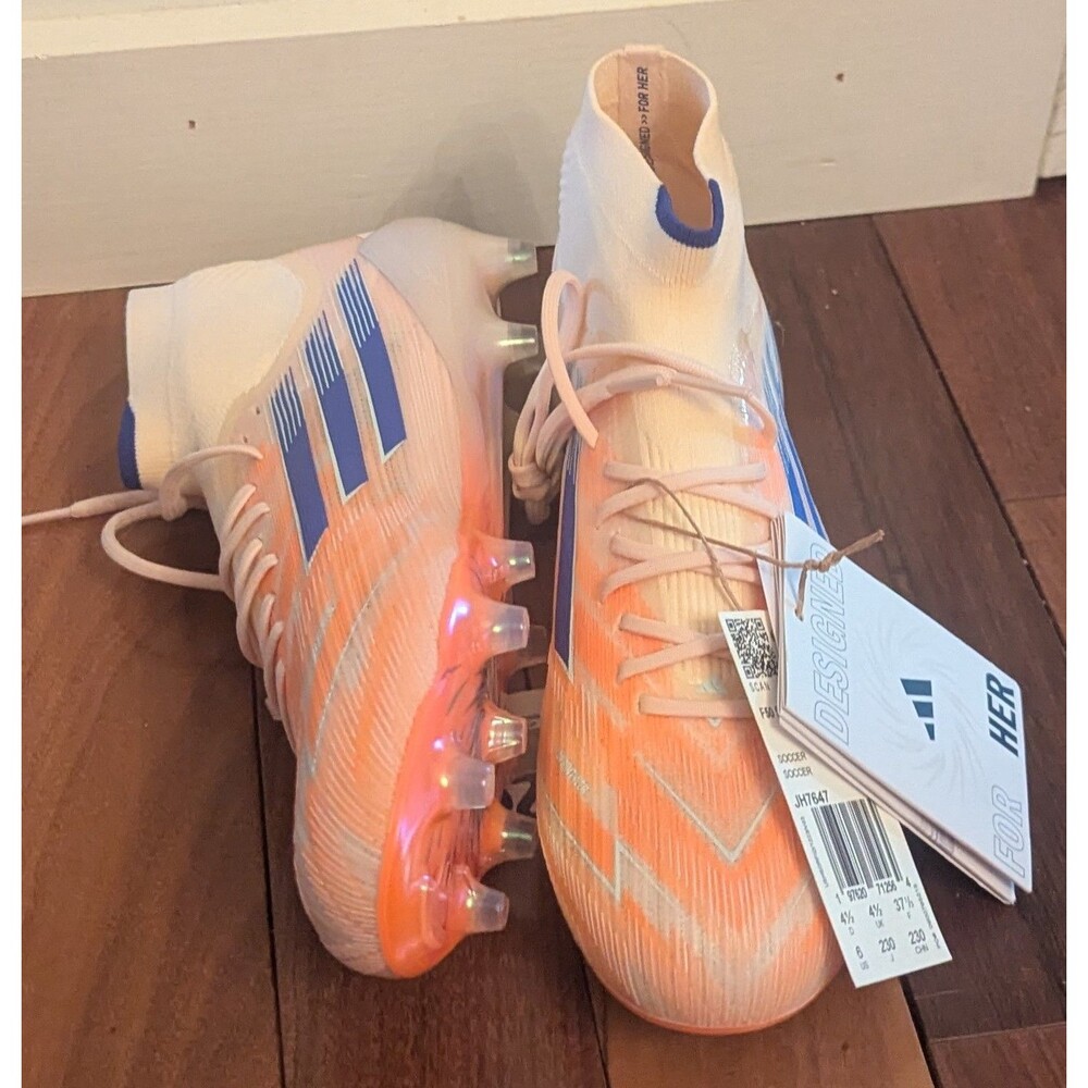 Adidas F50 Sparkfusion Elite Mid FG AG Soccer Cleat Orange Women’s Sz 6 JH7647 - Picture 2 of 10